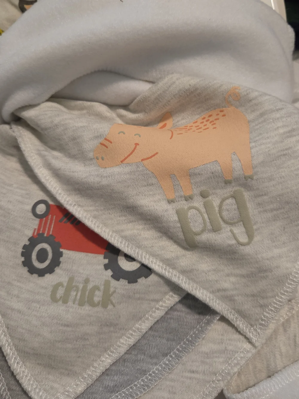 Modern Baby Gray Rooster Bandana Bibs - 8 Pack